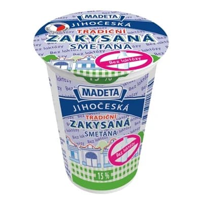 MADETA Jihočeská Zakysaná smetana 15% snížená laktóza chlaz.