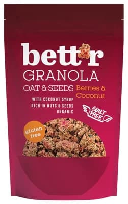 Bett'r BIO Bezlepková granola bobule & kokos
