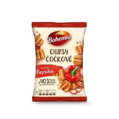 Bohemia Chipsy čočkové s příchutí paprika 10 x