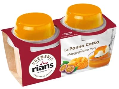 Rians Panna Cotta s mangem a ovocným pyré 2×120 g