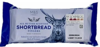Marks & Spencer Skotské máslové sušenky - tyčinky