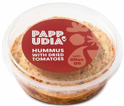 Pappudia Hummus se sušenými rajčaty a panenským olivovým olejem