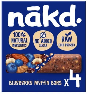 Nakd Blueberry Muffin - Ovocno-oříškové Raw tyčinky s borůvkami 4x35g