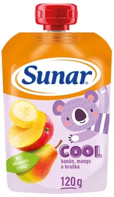 Sunar Cool ovocná kapsička hruška, banán, mango 12m+