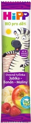 HiPP BIO Ovocná tyčinka jablko, banán a maliny