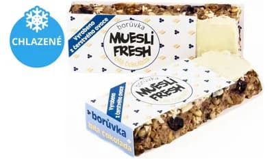 Muesli Fresh tyčinka borůvka-bílá čokoláda (1 kus)