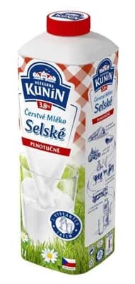 Mlékárna Kunín Selské mléko čerstvé 3,8%