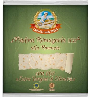 Angolo della Piada Piadina Romagnola IGP alla Riminese placky s olivovým olejem
