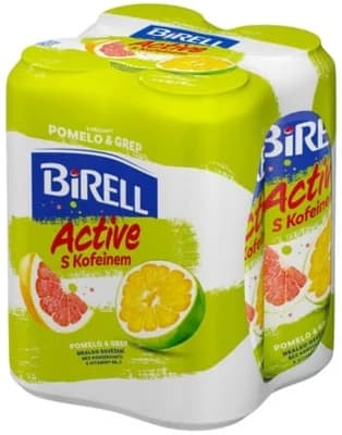 Birell Active Pomelo a grep s kofeinem 4×0,5 l plech