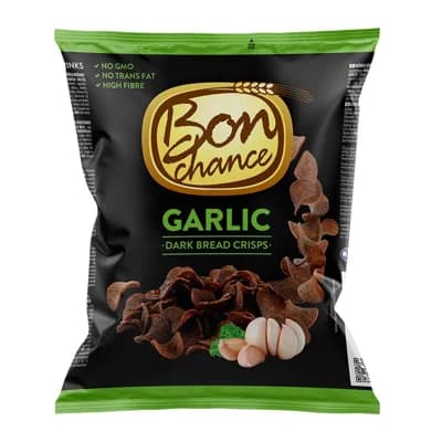 Bon Chance Tmavé chlebové chipsy s česnekem