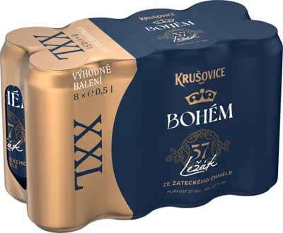 Krušovice Bohém XXL plech (8×500 ml)