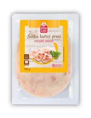 Fine Life Kuřecí prsní šunka nejvyšší jakosti (92% masa)