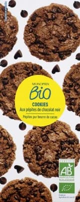 Monoprix BIO Cookies Sušenky s kousky hořké čokolády