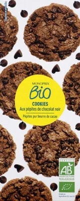 Monoprix BIO Cookies Sušenky s kousky hořké čokolády