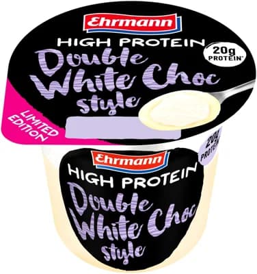 Ehrmann High Protein pudding s toppingem double white choc