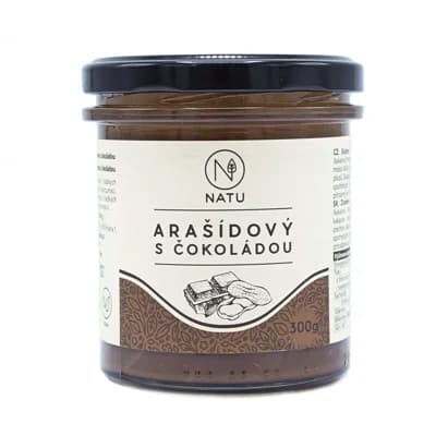 NATU Arašídový krém s hořkou čokoládou 300g