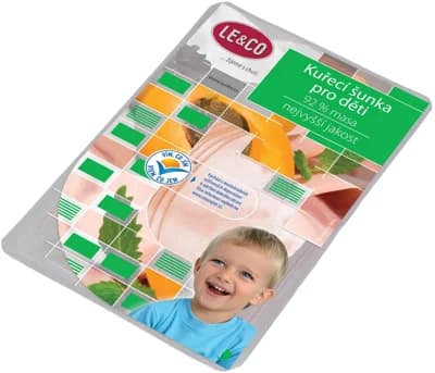 LE&CO Kuřecí šunka pro děti nejvyšší jakosti plátková s obsahem masa 92 %