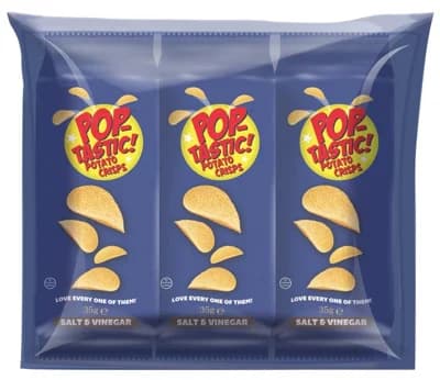 Iceland Pop Tastic chipsy multipack 3ks, příchuť sůl a ocet