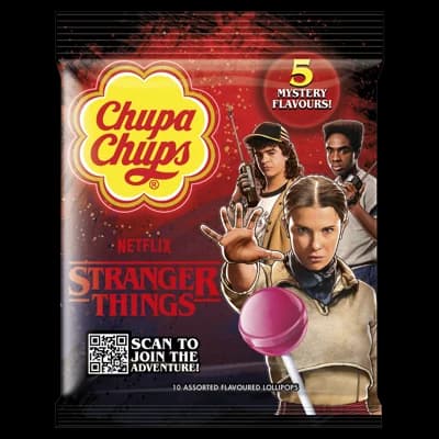 Chupa Chups Směs Stranger Things lízátek s různými příchutěmi