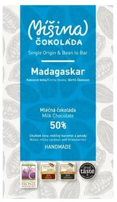 Míšina čokoláda Mléčná čokoláda Madagaskar 50%