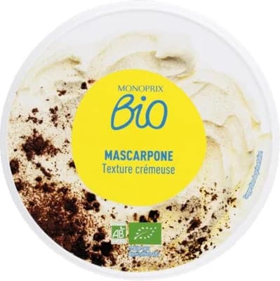 Monoprix Biologique BIO Mascarpone, krémová textura