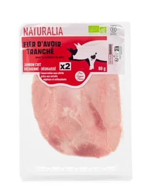 Naturalia BIO Šunka se sníženým obsahem tuku, 2 plátky
