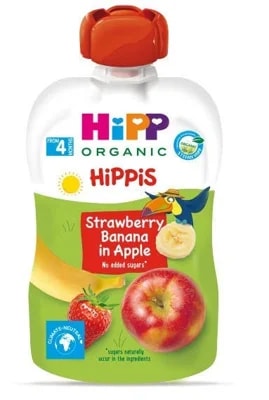 HiPP HiPPiS BIO 100% ovoce Jablko-Banán-Jahoda