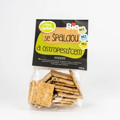 Green Apotheke BIO Špaldové krekry se semínky ostropestřce mariánského