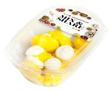 Mix&Share Žluté mini patizony plněné sýrem v řepkovém oleji