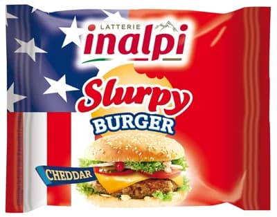 Inalpi Tavený sýr Slurpy burger s čedarem, plátky