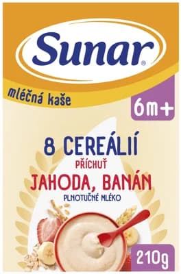 Sunar Mléčná kaše s 8 cereáliemi jahoda, banán