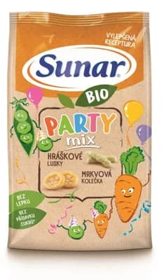 Sunar BIO Dětské křupky mrkvové a hráškové Party mix