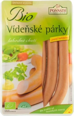 Ponnath BIO Vídeňské párky (84% masa)