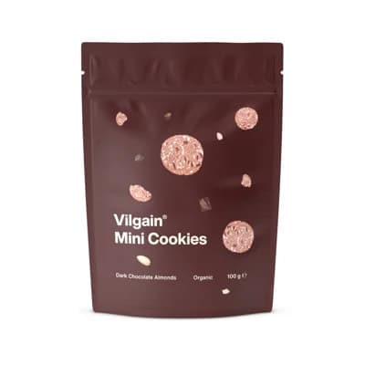 Vilgain Mini Cookies BIO – mandle s hořkou čokoládou