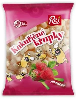 Kukuřičné křupky jahodové