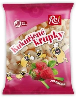 Kukuřičné křupky jahodové