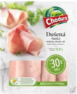 Chodura Dušená šunka se sníženým obsahem soli 93 %