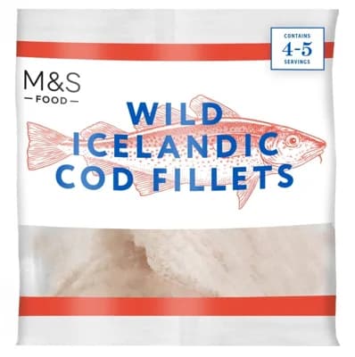 Marks & Spencer Hluboce zmrazené filety islandské tresky obecné s ledovou glazurou