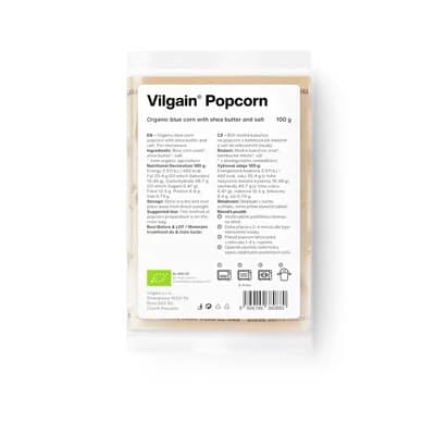 Vilgain Popcorn do mikrovlnky BIO – solený z modré kukuřice