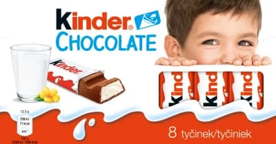 Kinder Chocolate tyčinky z mléčné čokolády s mléčnou náplní