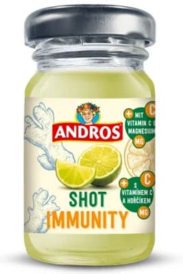 Andros shot Immunity nápoj z limetky a zázvoru