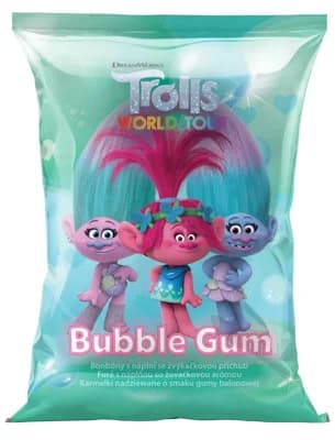 Trolls Bubble gum měkké bonbony s náplní