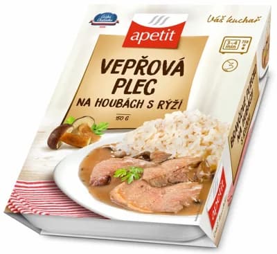 apetit Vepřová plec na houbách s rýží