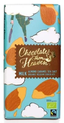 Chocolates From Heaven BIO Mléčná čokoláda s karamelizovanými mandlemi a mořskou solí 37%