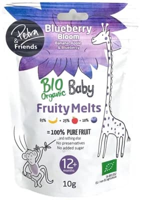 Petra & Friends BIO Ovocné smoothie kousky sušené mrazem – banán, jablko a borůvka