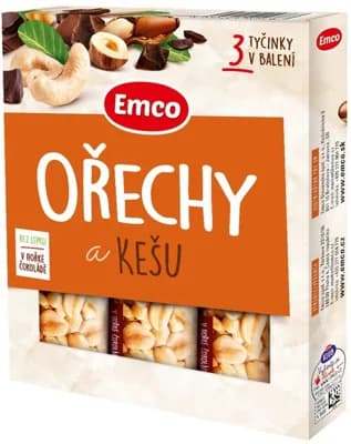 Emco Tyčinka ořechy/kešu 3 x 35g