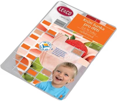 LE&CO Krůtí šunka pro děti výběrová plátky s obsahem masa 83 %
