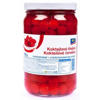 aro Koktejlové třešně červené bez stopky