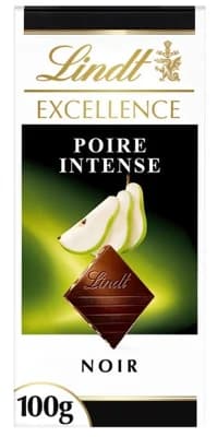 Lindt Excellence Hořká čokoláda s hruškovou náplní a kousky mandlí