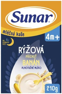 Sunar Mléčná rýžová kaše na dobrou noc banánová